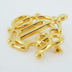 Christian Dior Brooch Emblem GP Plated Gold Ladies