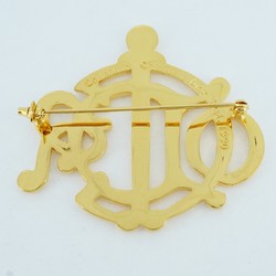 Christian Dior Brooch Emblem GP Plated Gold Ladies