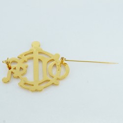 Christian Dior Brooch Emblem GP Plated Gold Ladies