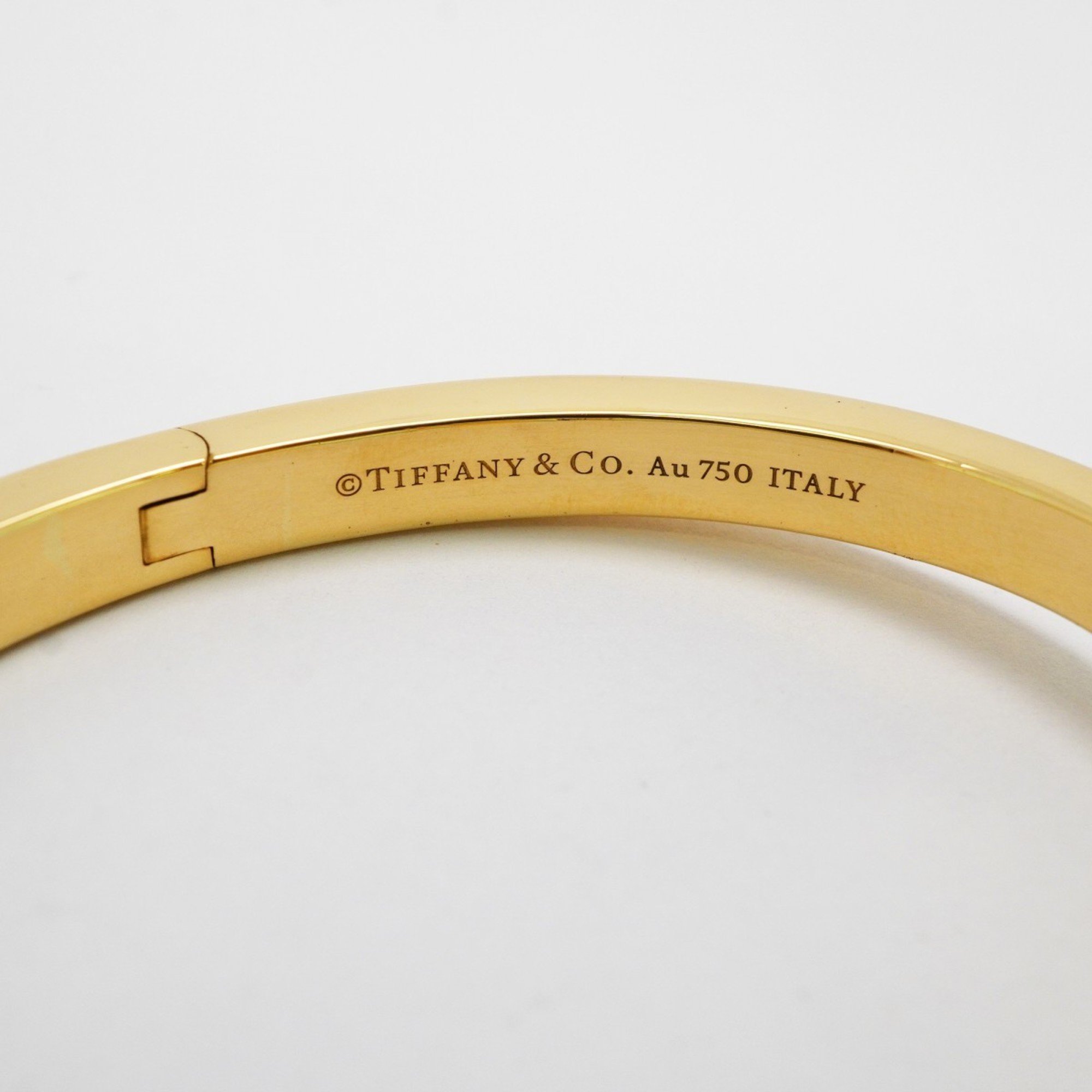 Tiffany Bangle T One Wide Hinge K18YG Yellow Gold Ladies