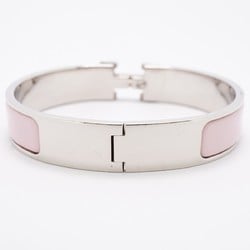 Hermes Bangle Click Clack PM Metal Silver Pink Ladies