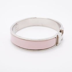 Hermes Bangle Click Clack PM Metal Silver Pink Ladies