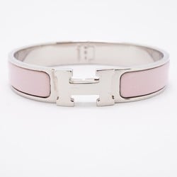 Hermes Bangle Click Clack PM Metal Silver Pink Ladies