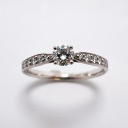 Tiffany Ring Harmony Diamond Pt950 Platinum 0.22ct Size 7.5 Ladies