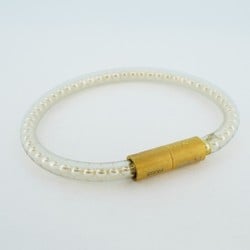 Chanel Bangle Fake Pearl GP Plated Vinyl Gold Ladies