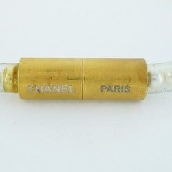 Chanel Bangle Fake Pearl GP Plated Vinyl Gold Ladies