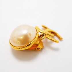 Chanel Earrings Coco Mark Circle Fake Pearl GP Plated Gold Ladies