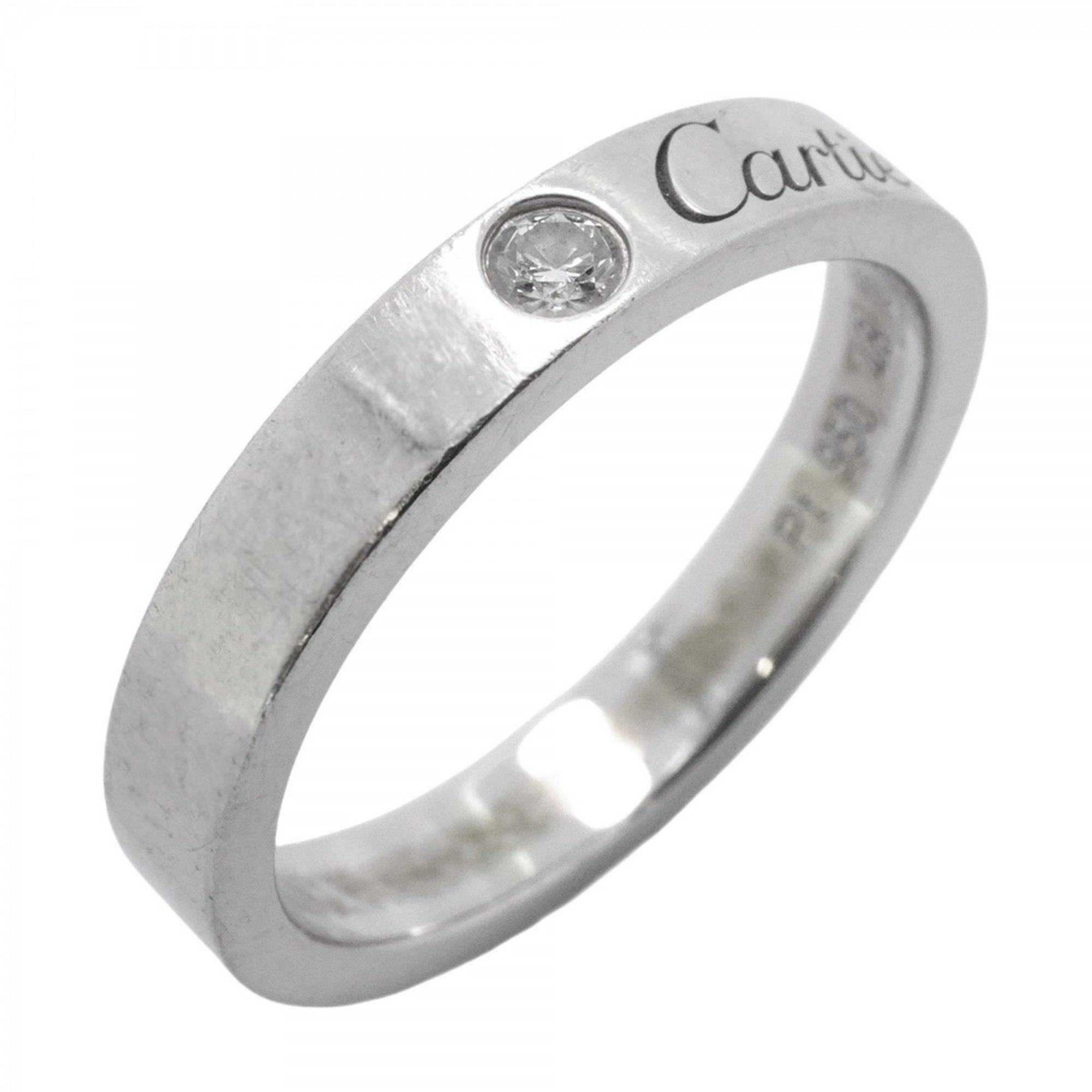 Cartier Ring 1PD Diamond Pt950 Platinum #48 Ladies