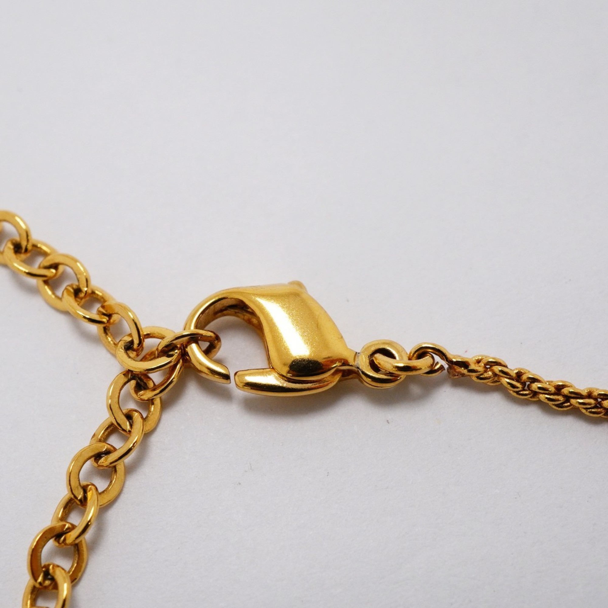 Christian Dior Necklace Oval GP Plated Gold Silver Ladies