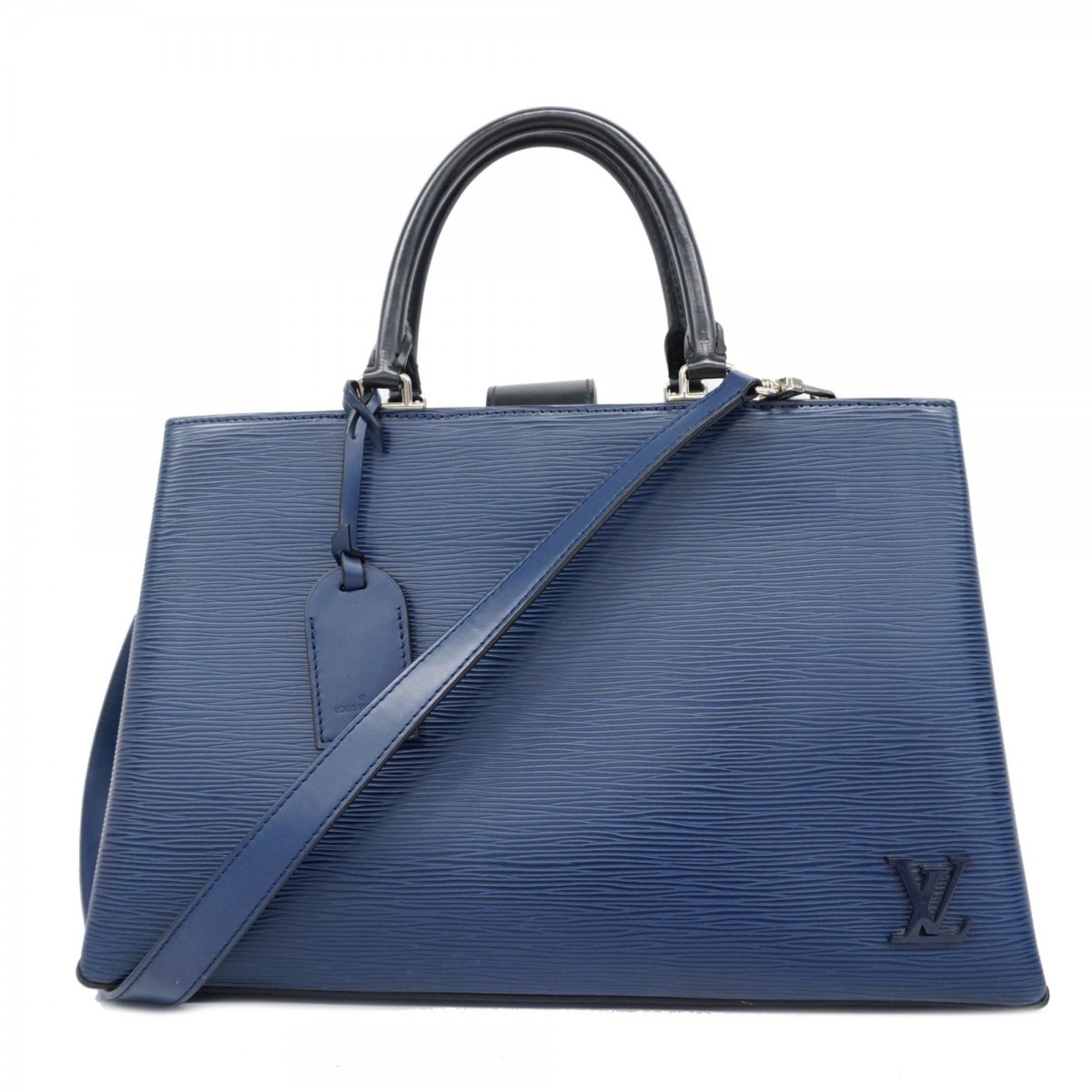 Louis Vuitton Handbag Epi Kleber MM M51328 Indigo Blue Ladies