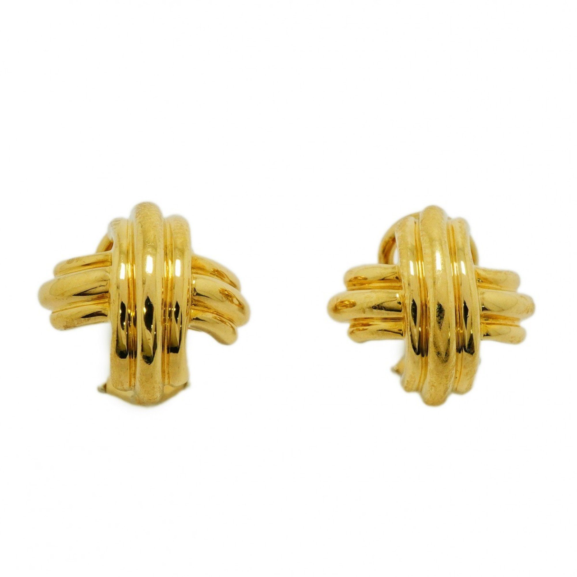 Tiffany Signature Earrings K18YG Yellow Gold Ladies