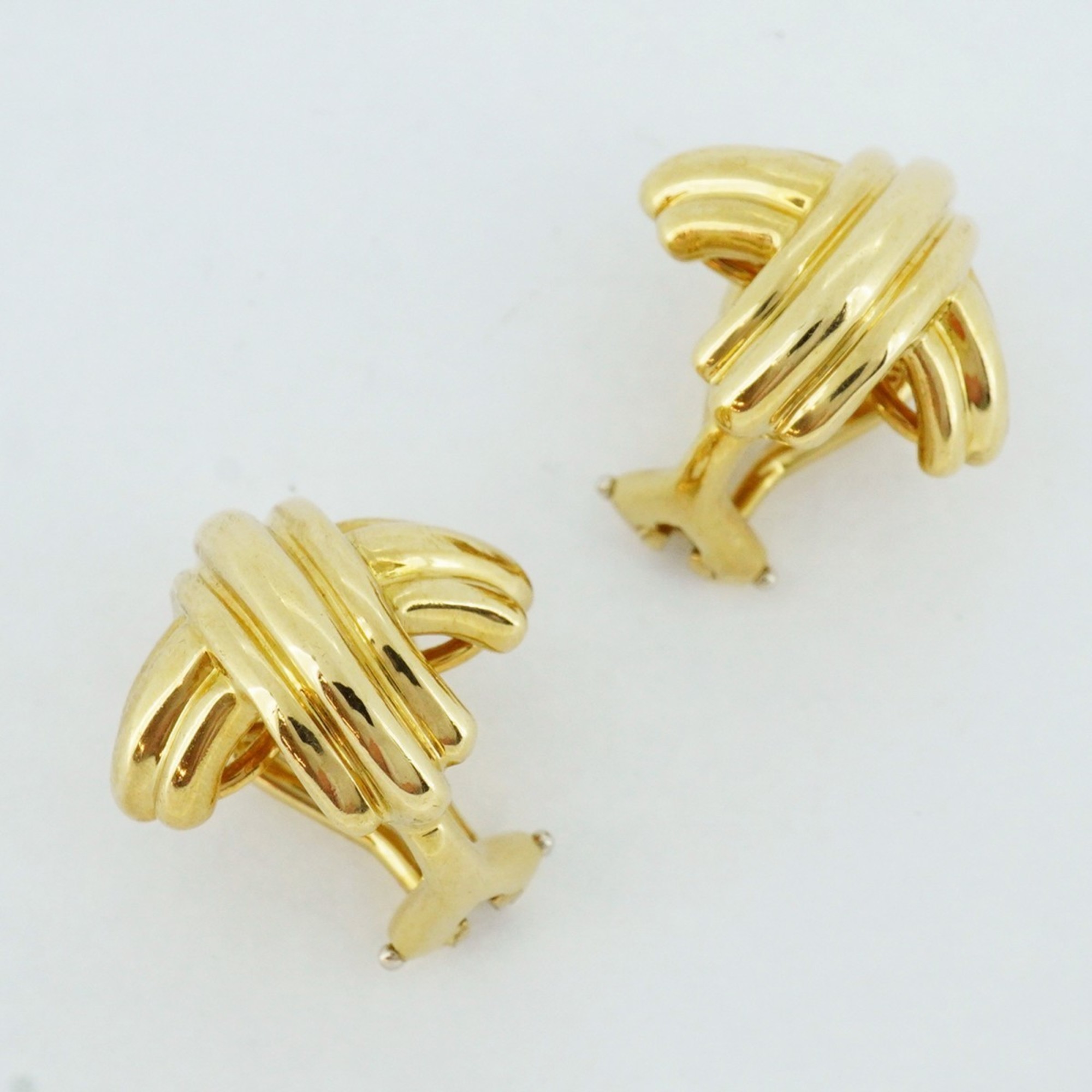 Tiffany Signature Earrings K18YG Yellow Gold Ladies