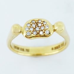 Tiffany Ring Bean Diamond K18YG Yellow Gold Size 9 Ladies