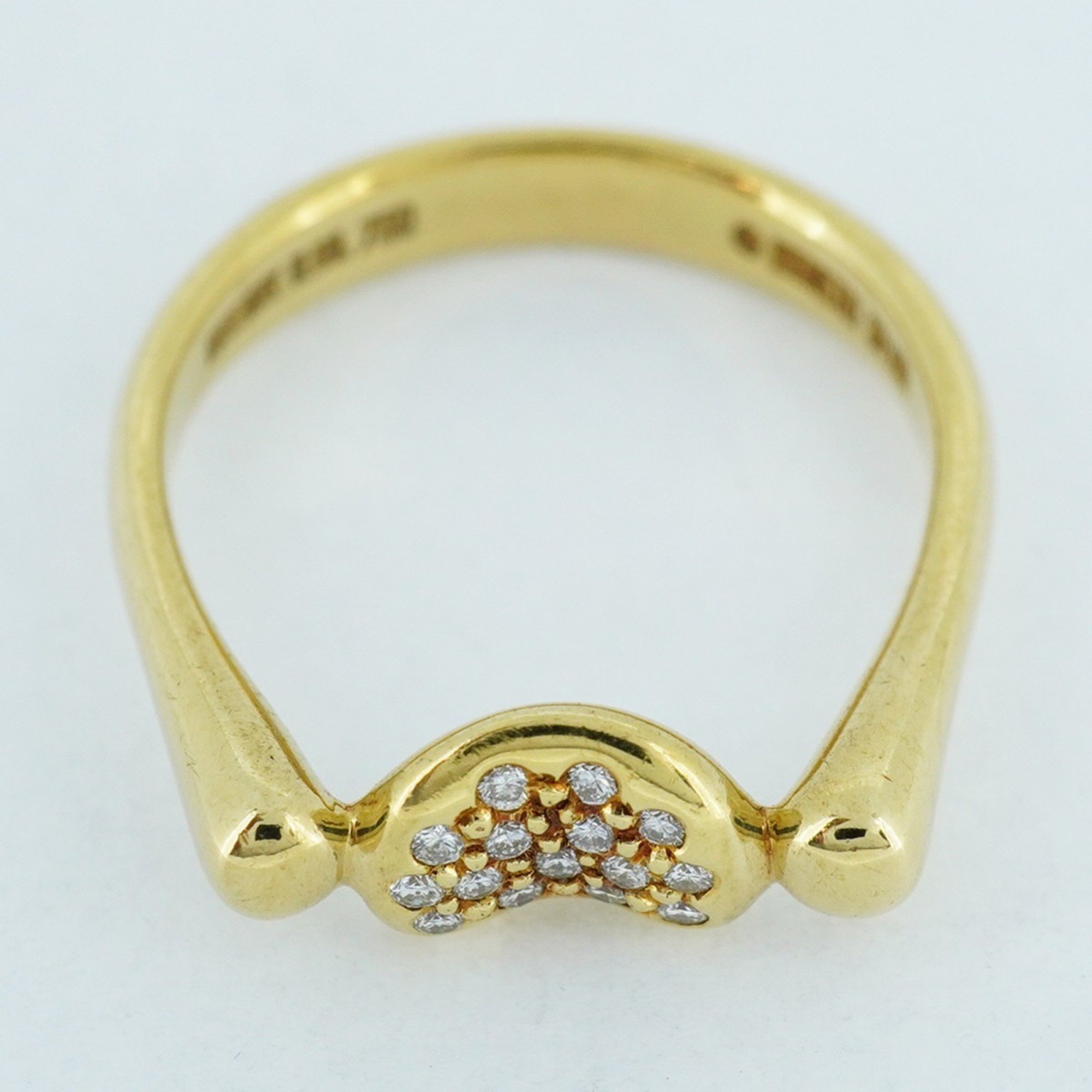 Tiffany Ring Bean Diamond K18YG Yellow Gold Size 9 Ladies