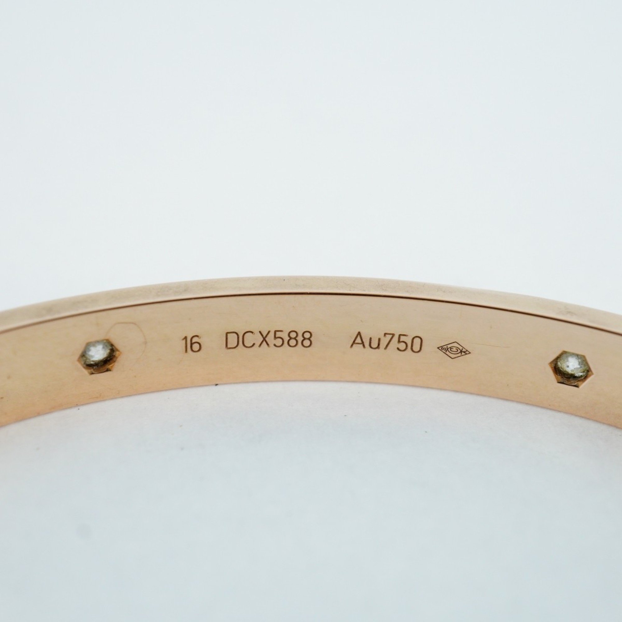 Cartier Bangle Love Bracelet 4PD Diamond K18PG Pink Gold Ladies