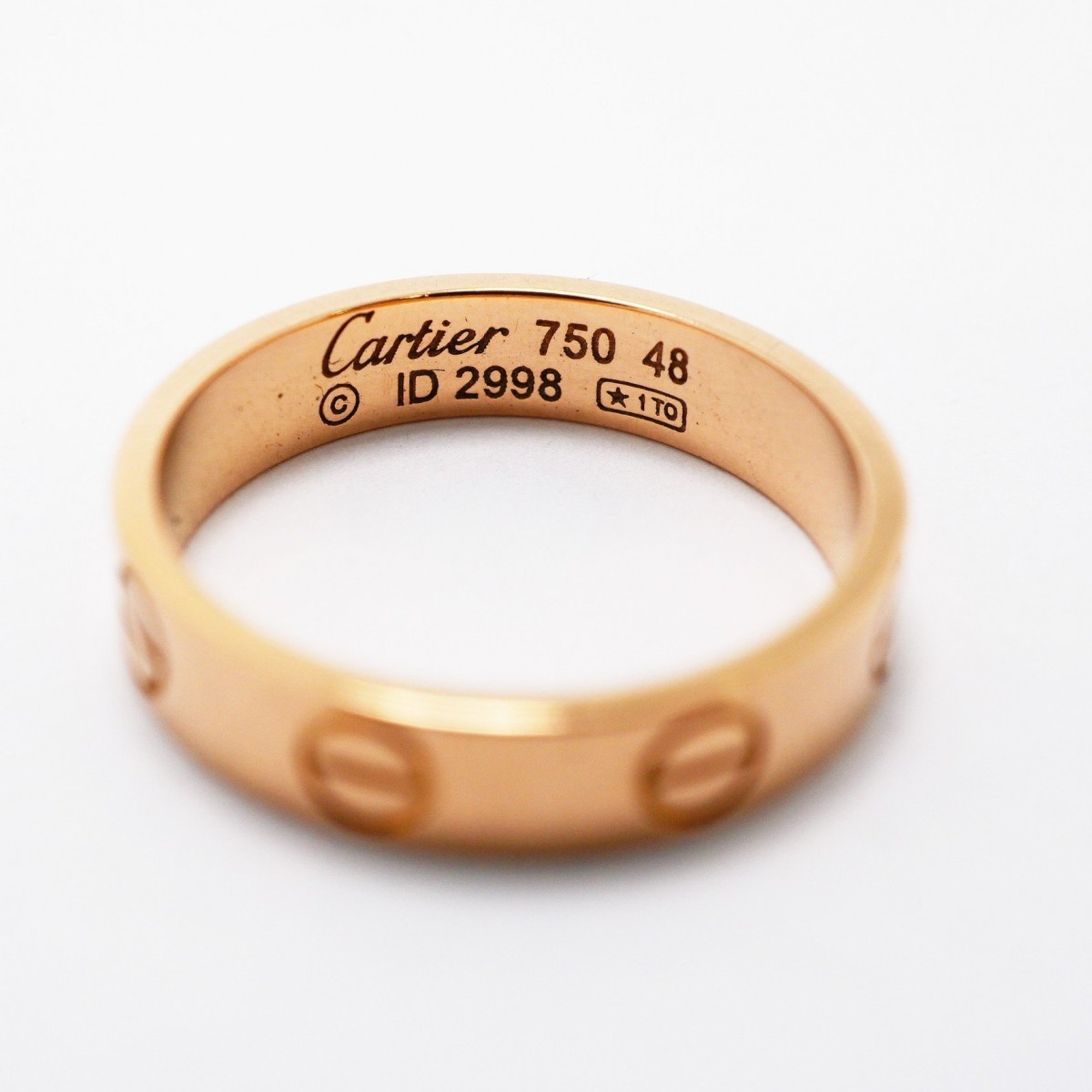 Cartier Ring Love K18PG Pink Gold #48 Ladies