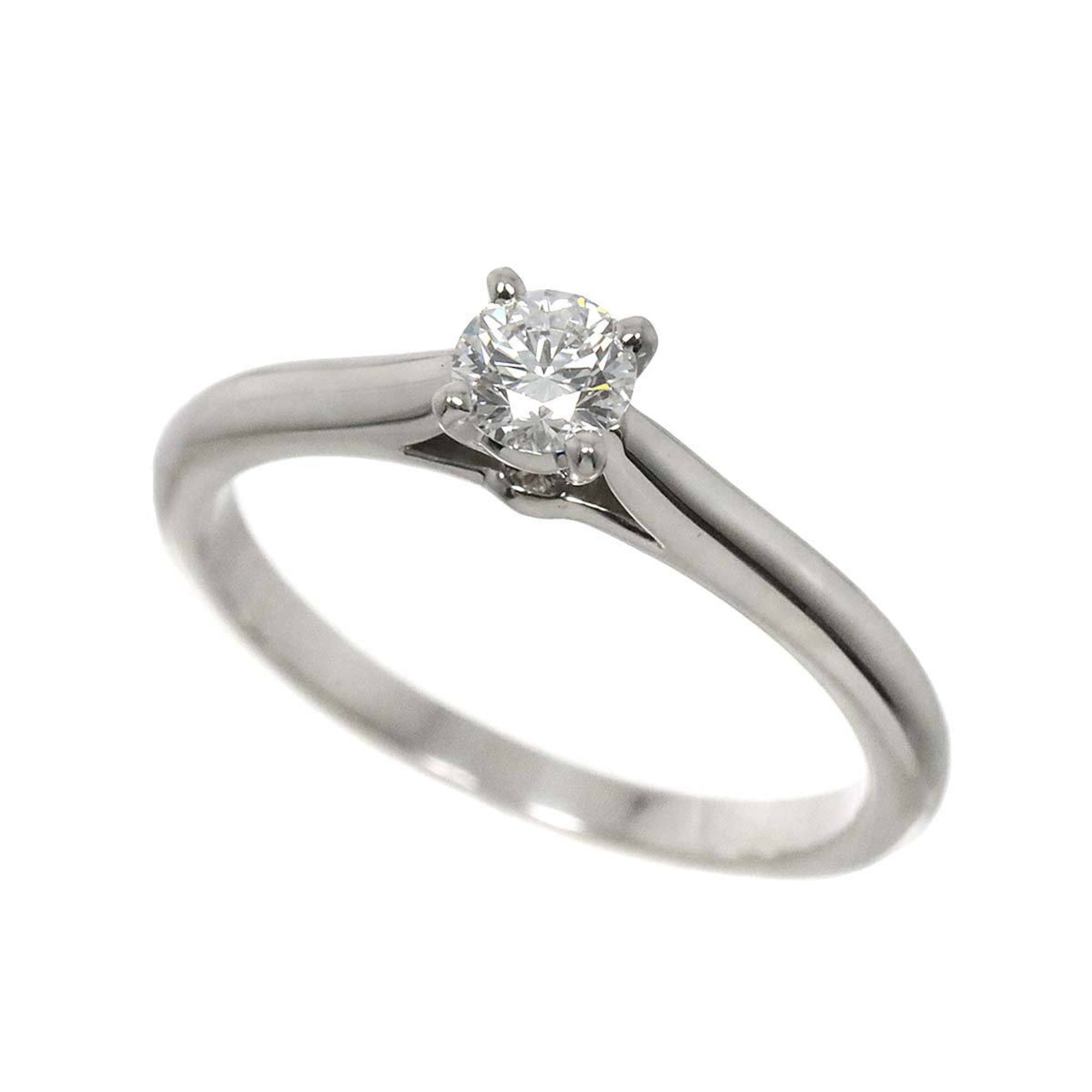 Cartier Solitaire Diamond 0.24ct D/VVS1/3EX #50 Ring Pt Platinum