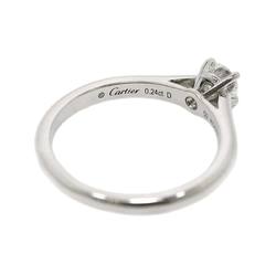 Cartier Solitaire Diamond 0.24ct D/VVS1/3EX #50 Ring Pt Platinum