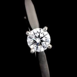 Cartier Solitaire Diamond 0.24ct D/VVS1/3EX #50 Ring Pt Platinum