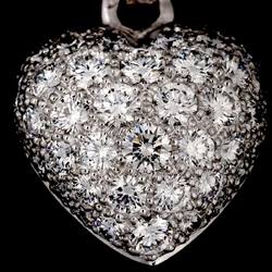 Cartier Heart Pave Diamond Pendant Top K18WG White Gold 750 Charm