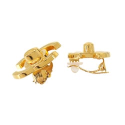 CHANEL Coco Mark Turnlock Earrings Gold 96P