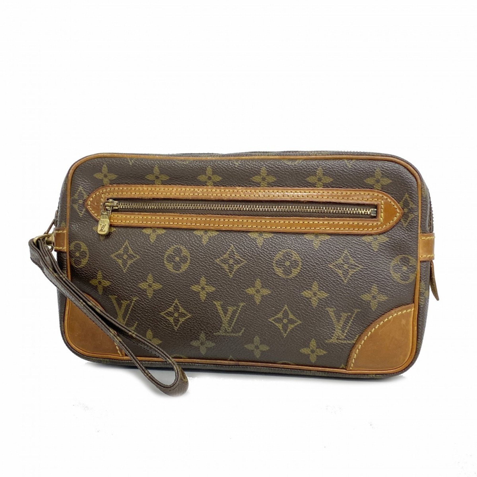 Louis Vuitton Clutch Bag Monogram Marly Dragonne GM M51825 Brown Men's