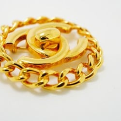 Chanel Brooch Turnlock Circle GP Plated Gold Ladies