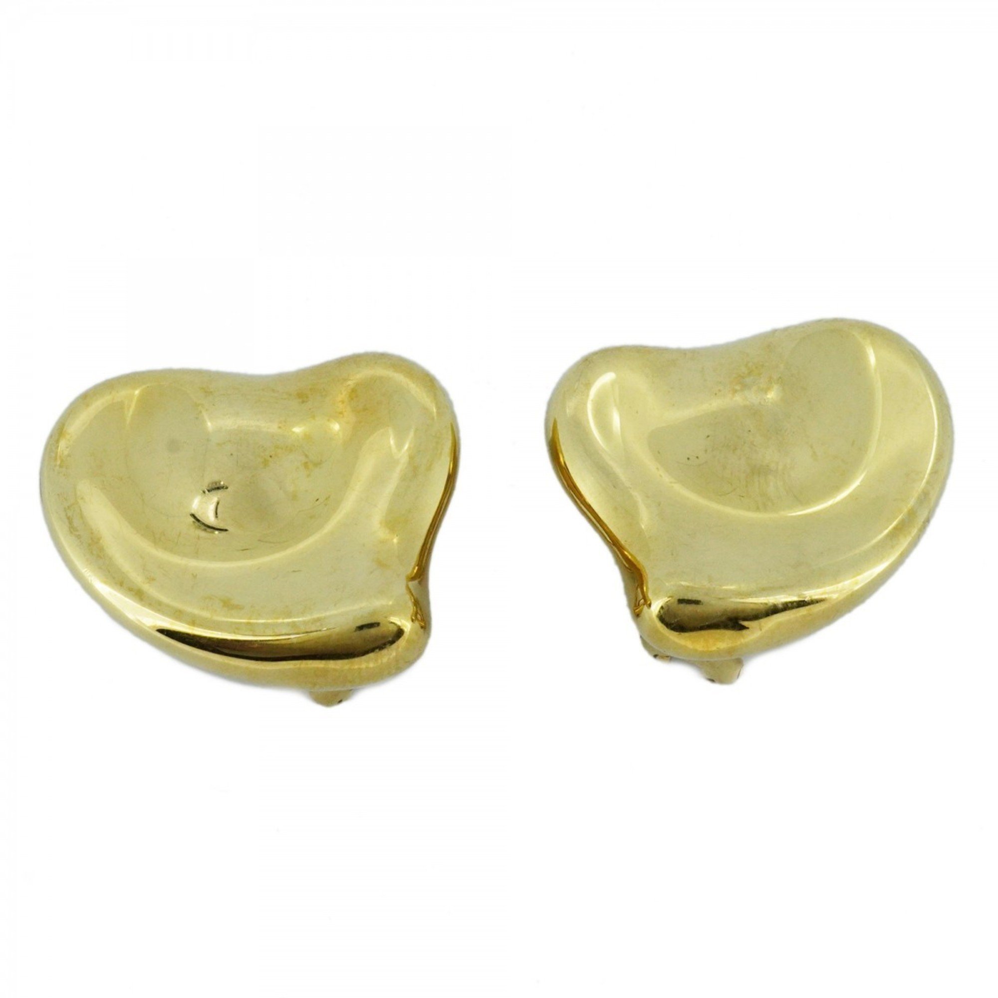 Tiffany Earrings Full Heart K18YG Yellow Gold Ladies