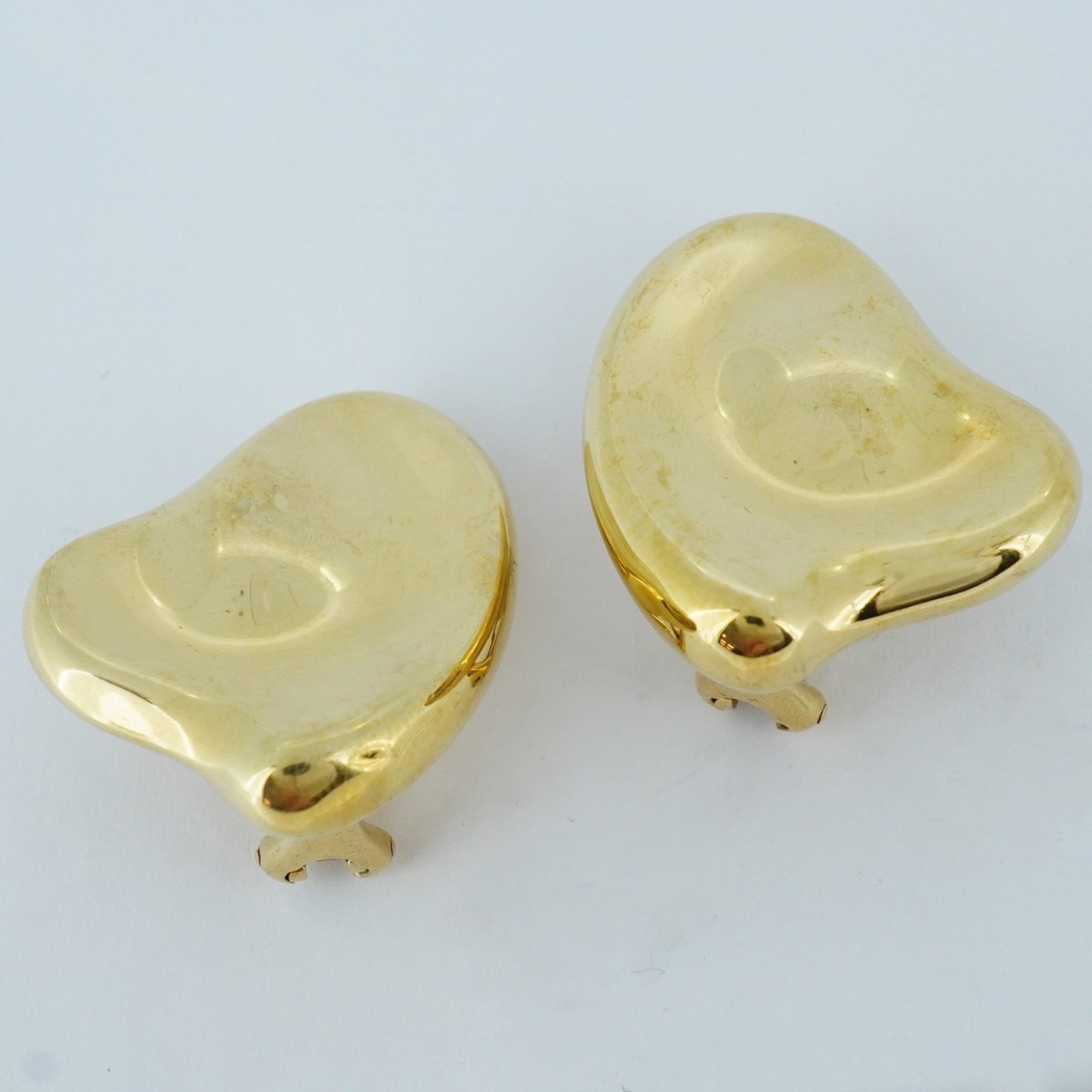 Tiffany Earrings Full Heart K18YG Yellow Gold Ladies