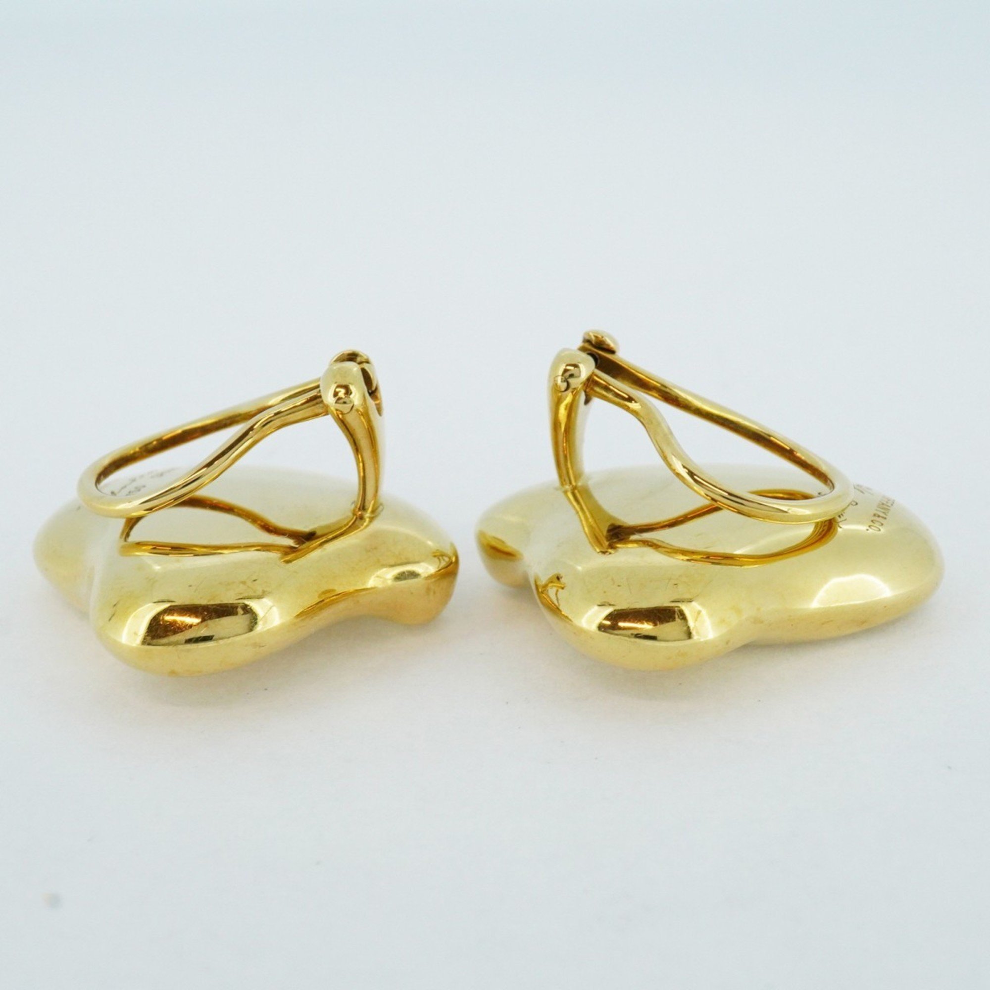 Tiffany Earrings Full Heart K18YG Yellow Gold Ladies