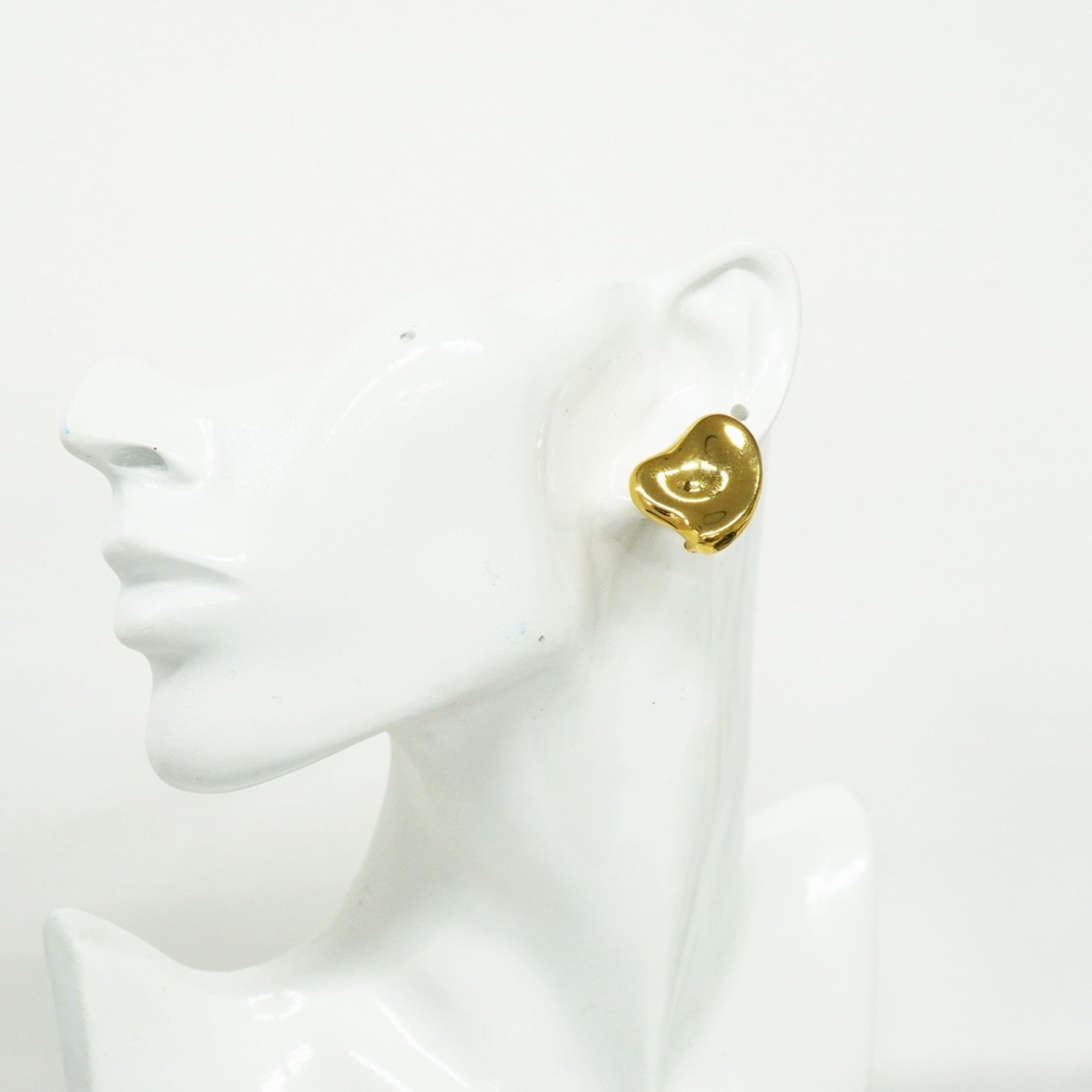 Tiffany Earrings Full Heart K18YG Yellow Gold Ladies