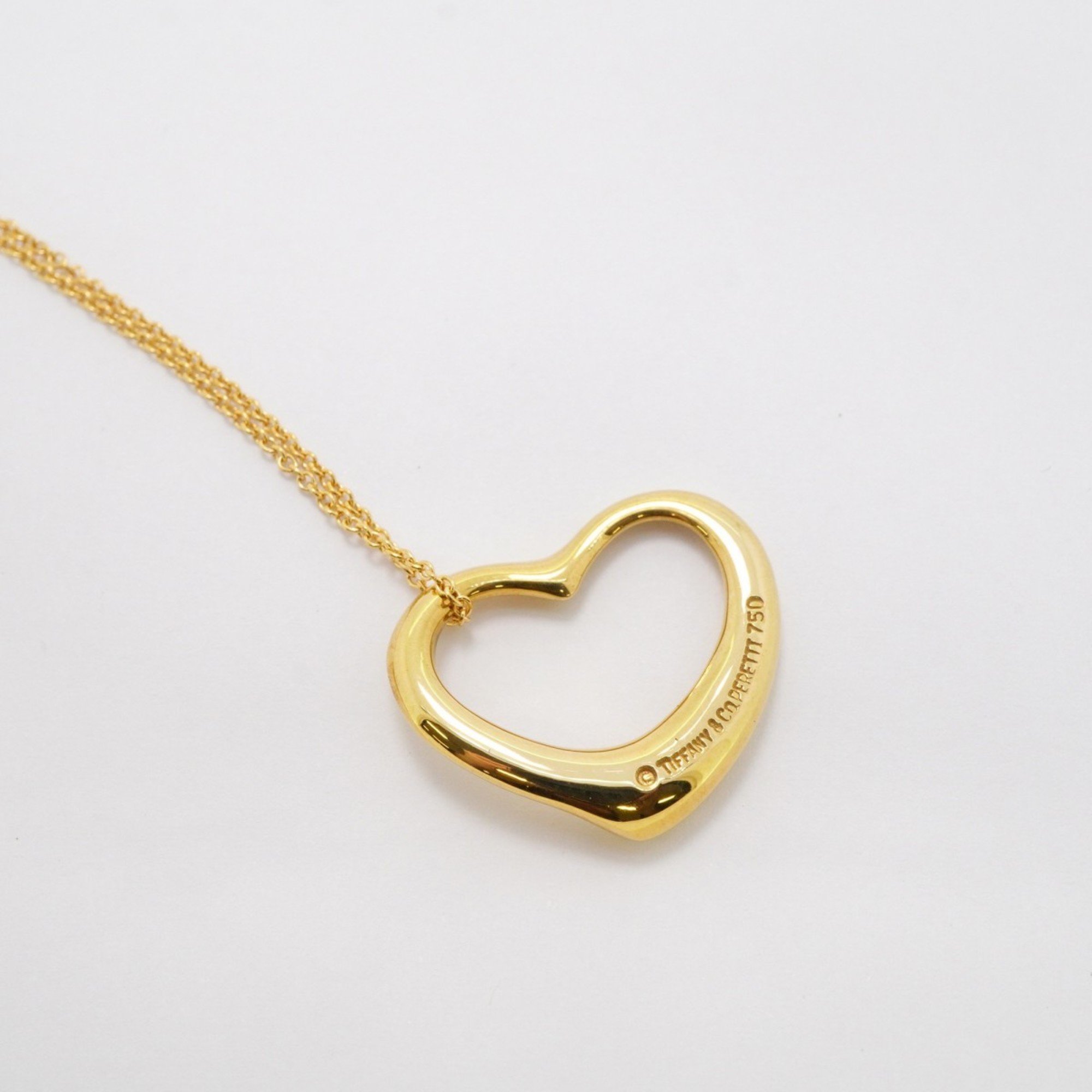 Tiffany Necklace Heart K18YG Yellow Gold Ladies