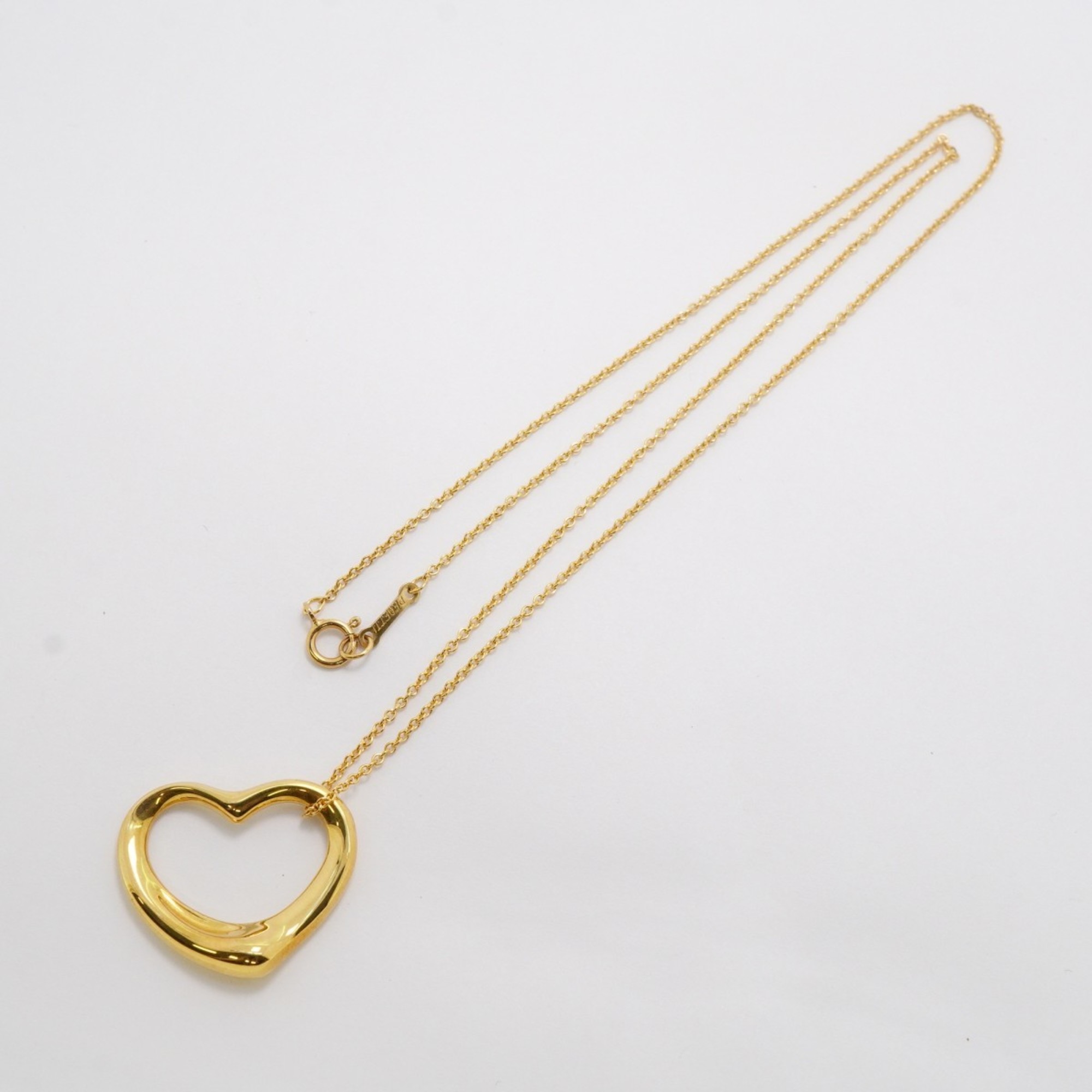 Tiffany Necklace Heart K18YG Yellow Gold Ladies