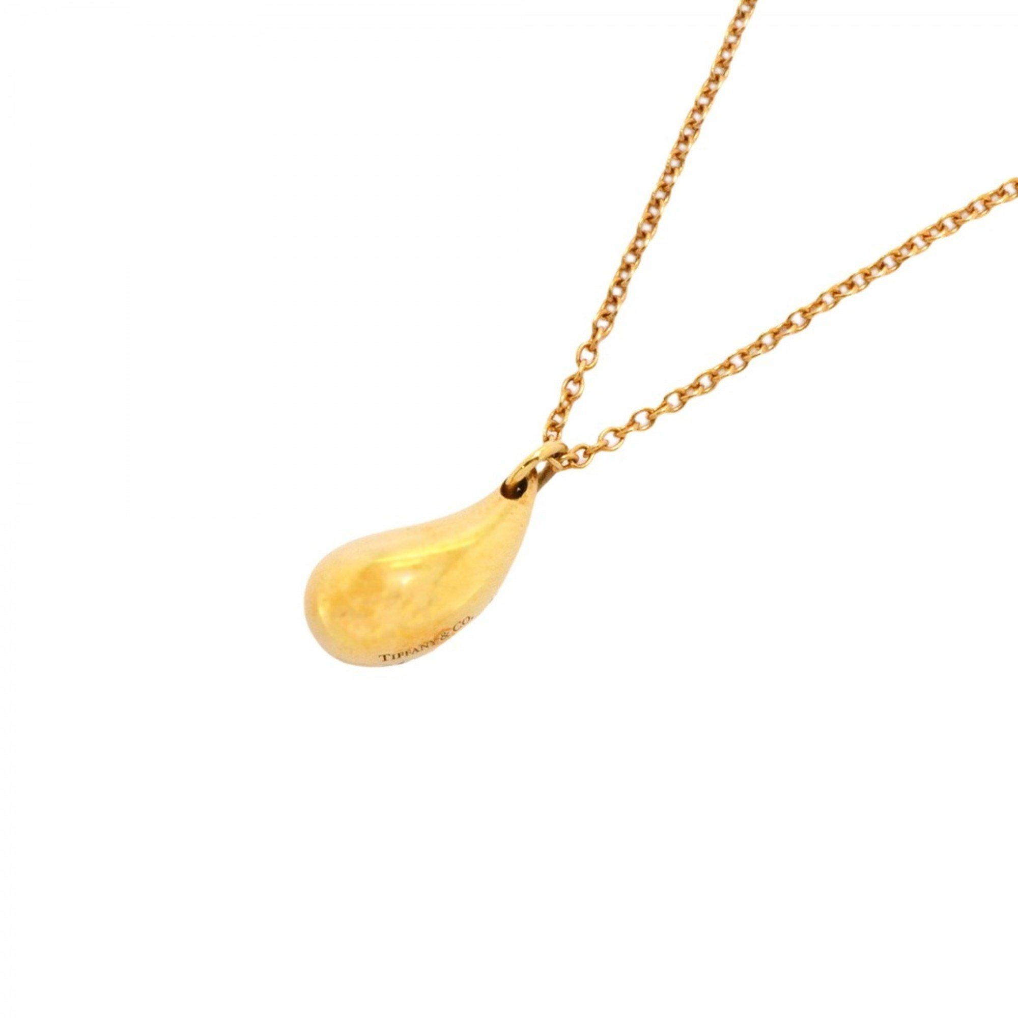 Tiffany Necklace Teardrop K18YG Yellow Gold Ladies