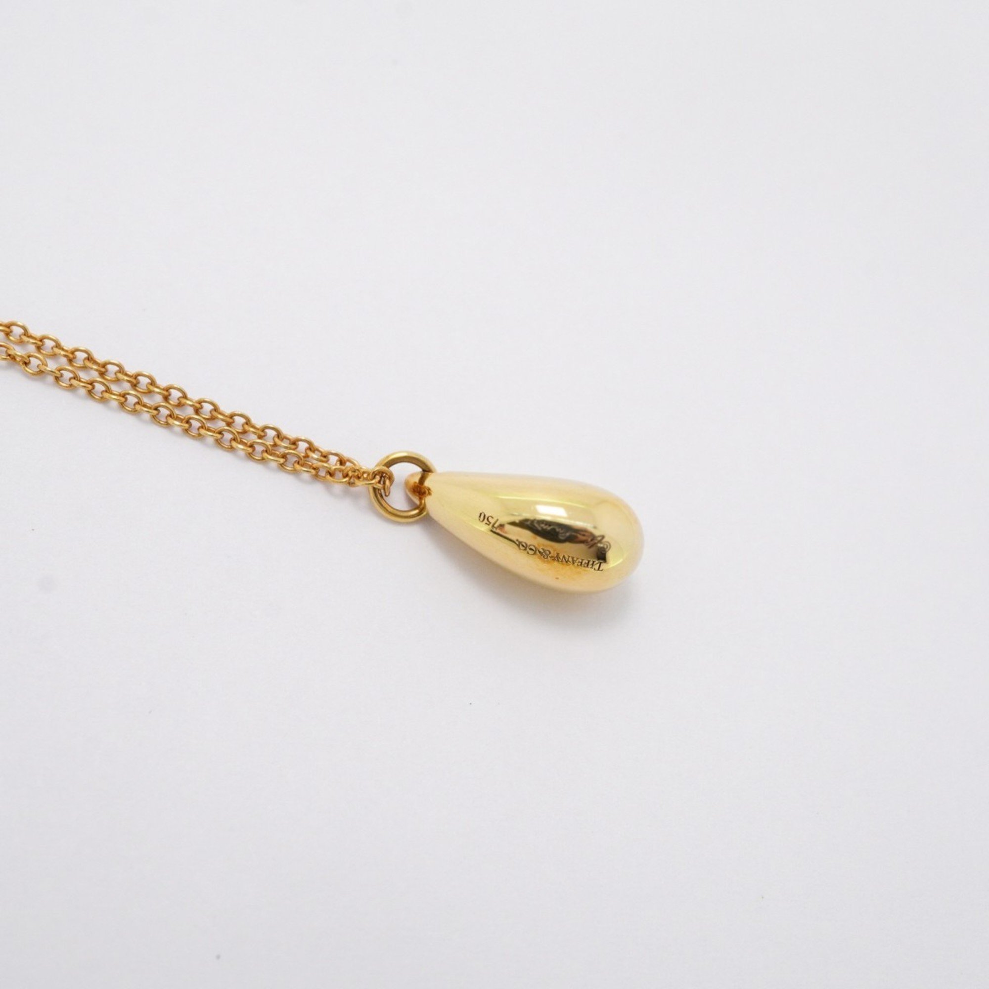 Tiffany Necklace Teardrop K18YG Yellow Gold Ladies