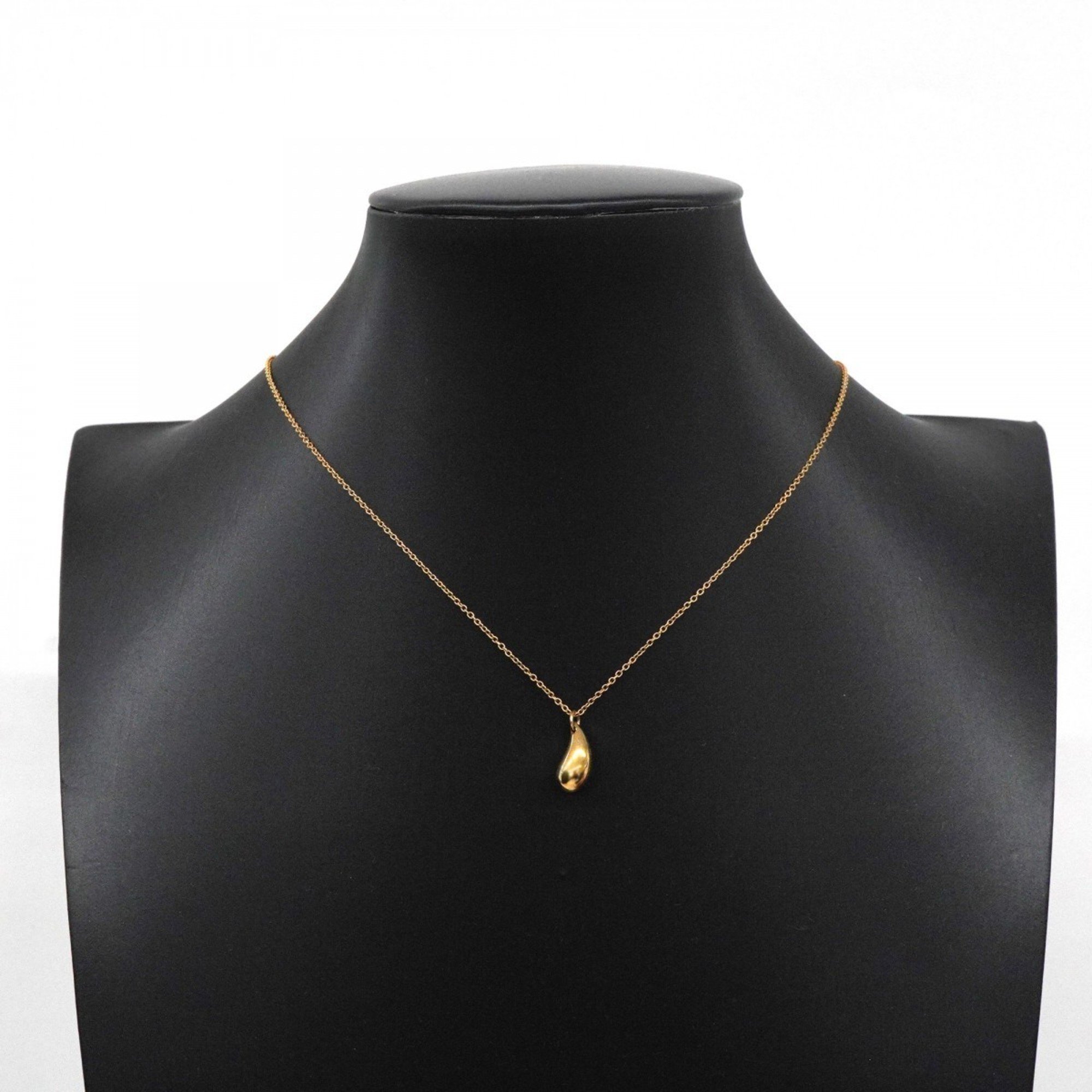 Tiffany Necklace Teardrop K18YG Yellow Gold Ladies