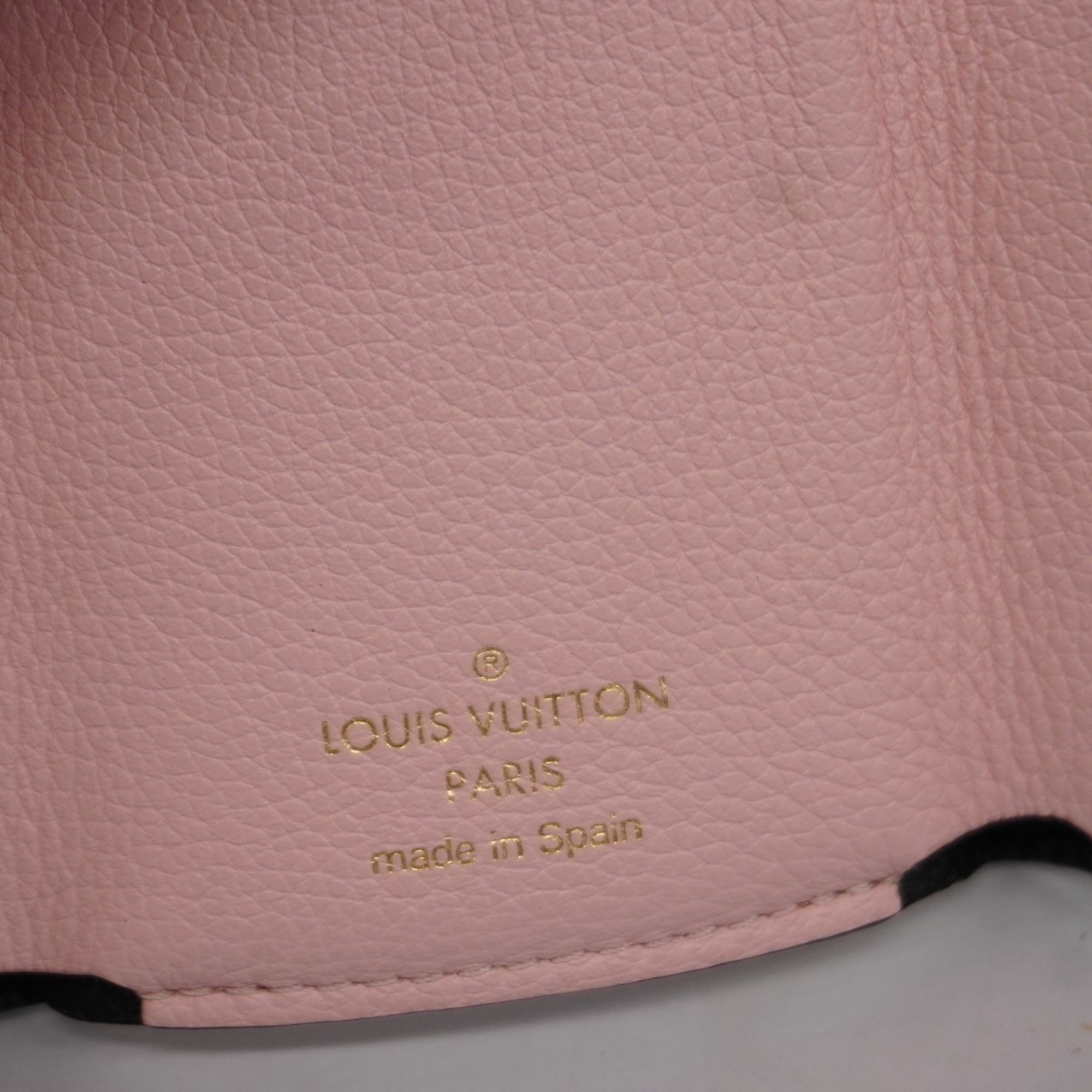 Louis Vuitton Tri-fold Wallet Portefeuille Lock M80984 White Black Pink Ladies