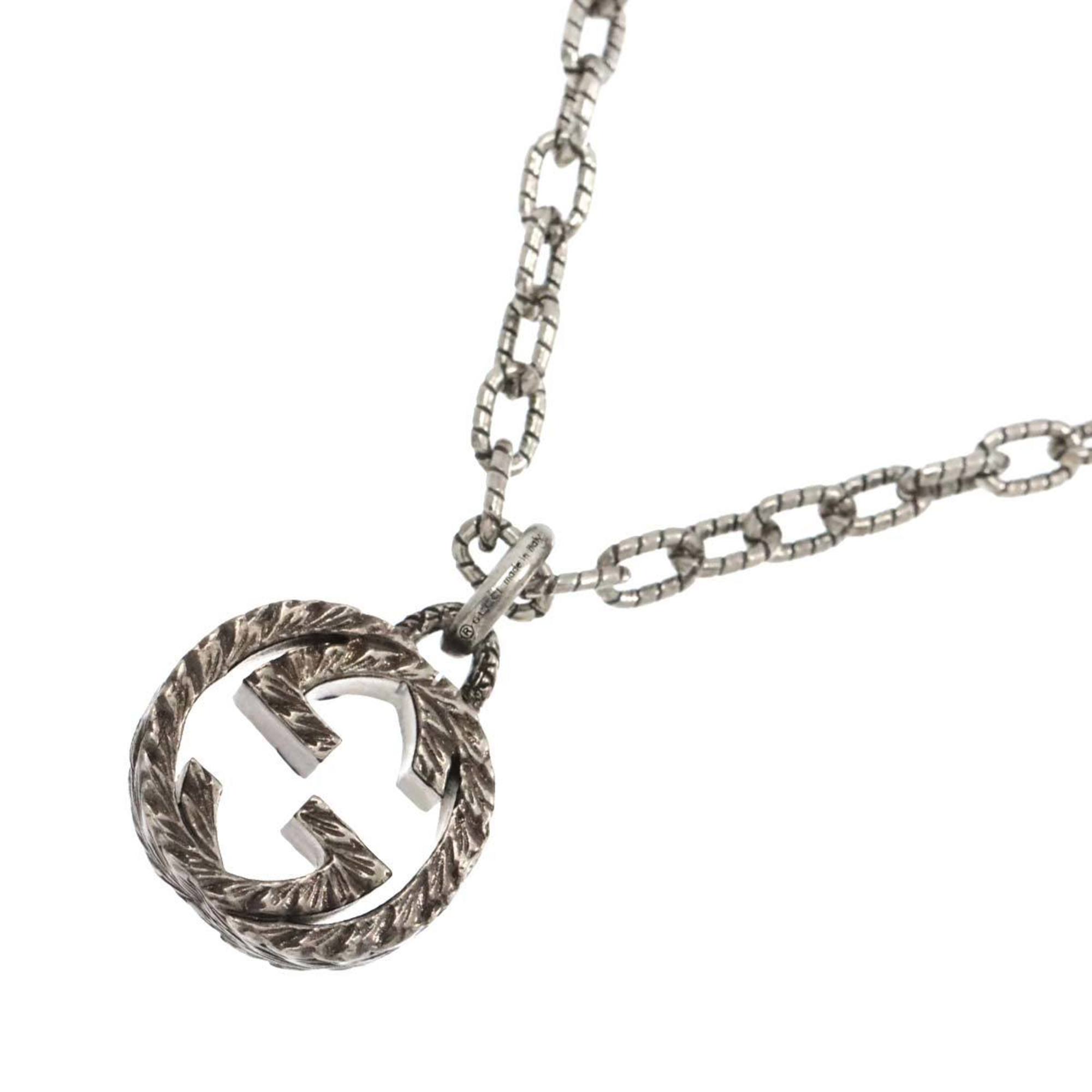 GUCCI Interlocking Necklace 45cm SV Silver 925