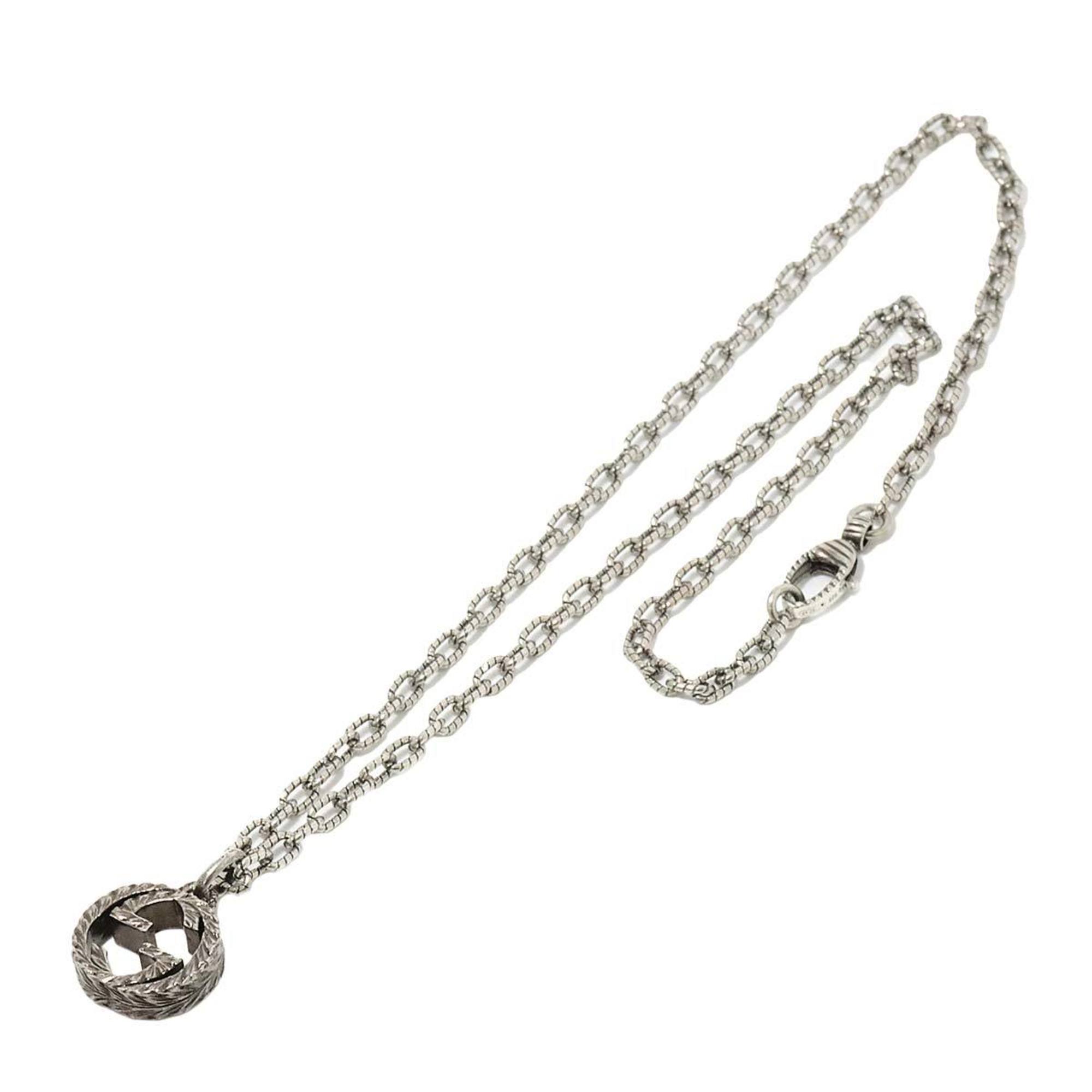 GUCCI Interlocking Necklace 45cm SV Silver 925