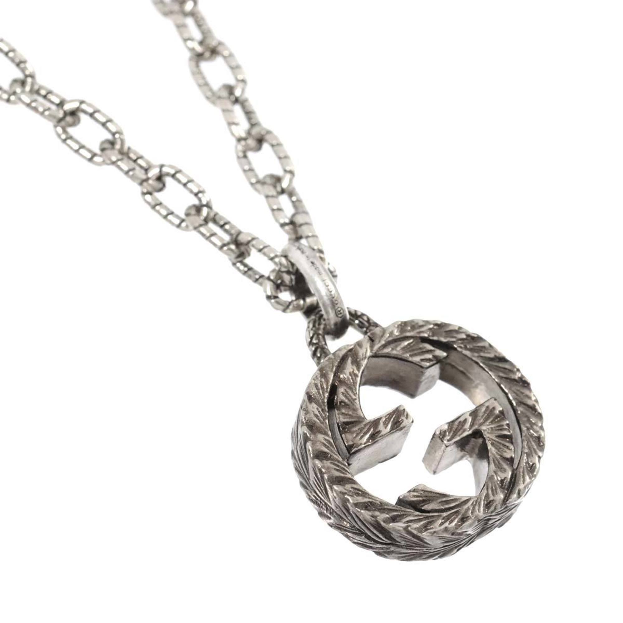 GUCCI Interlocking Necklace 45cm SV Silver 925