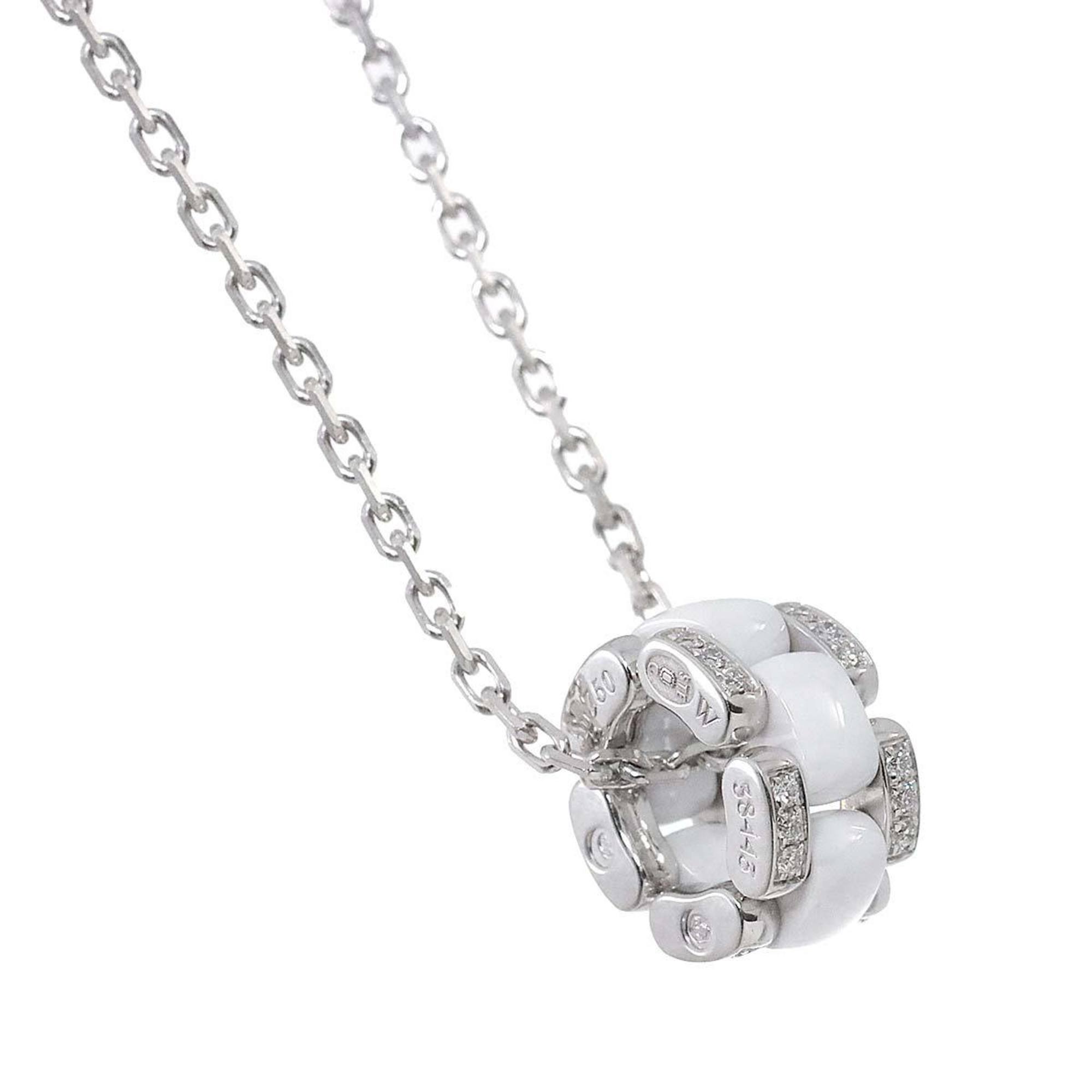 CHANEL Ultra Diamond Necklace 44cm Ceramic K18 WG White Gold 750 ULTRA