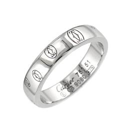 Cartier Ring SM #51 Happy Birthday K18 WG White Gold 750 Logo