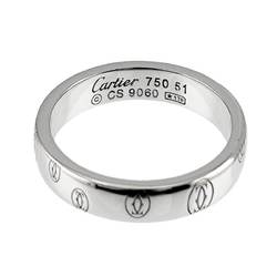 Cartier Ring SM #51 Happy Birthday K18 WG White Gold 750 Logo