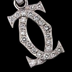 Cartier 2C Diamond Pendant Top K18WG White Gold 750 Charm