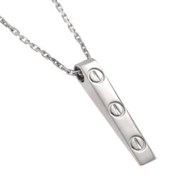 Cartier Love Plate Necklace 42cm K18 WG White Gold 750