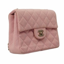 Chanel Shoulder Bag Matelasse Chain Cotton Pink Women's