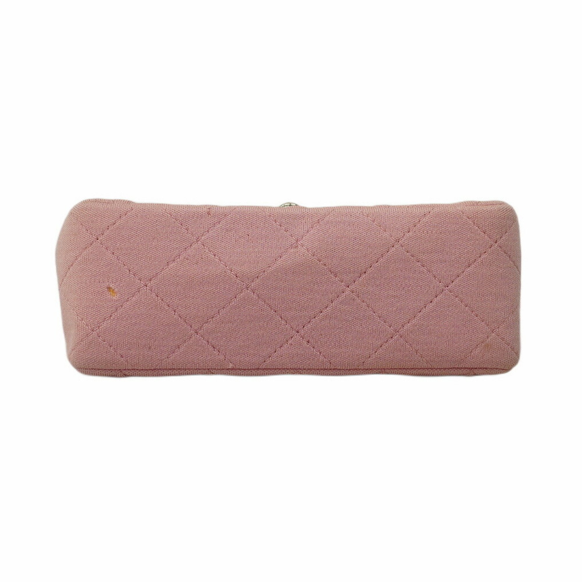 Chanel Shoulder Bag Matelasse Chain Cotton Pink Women's