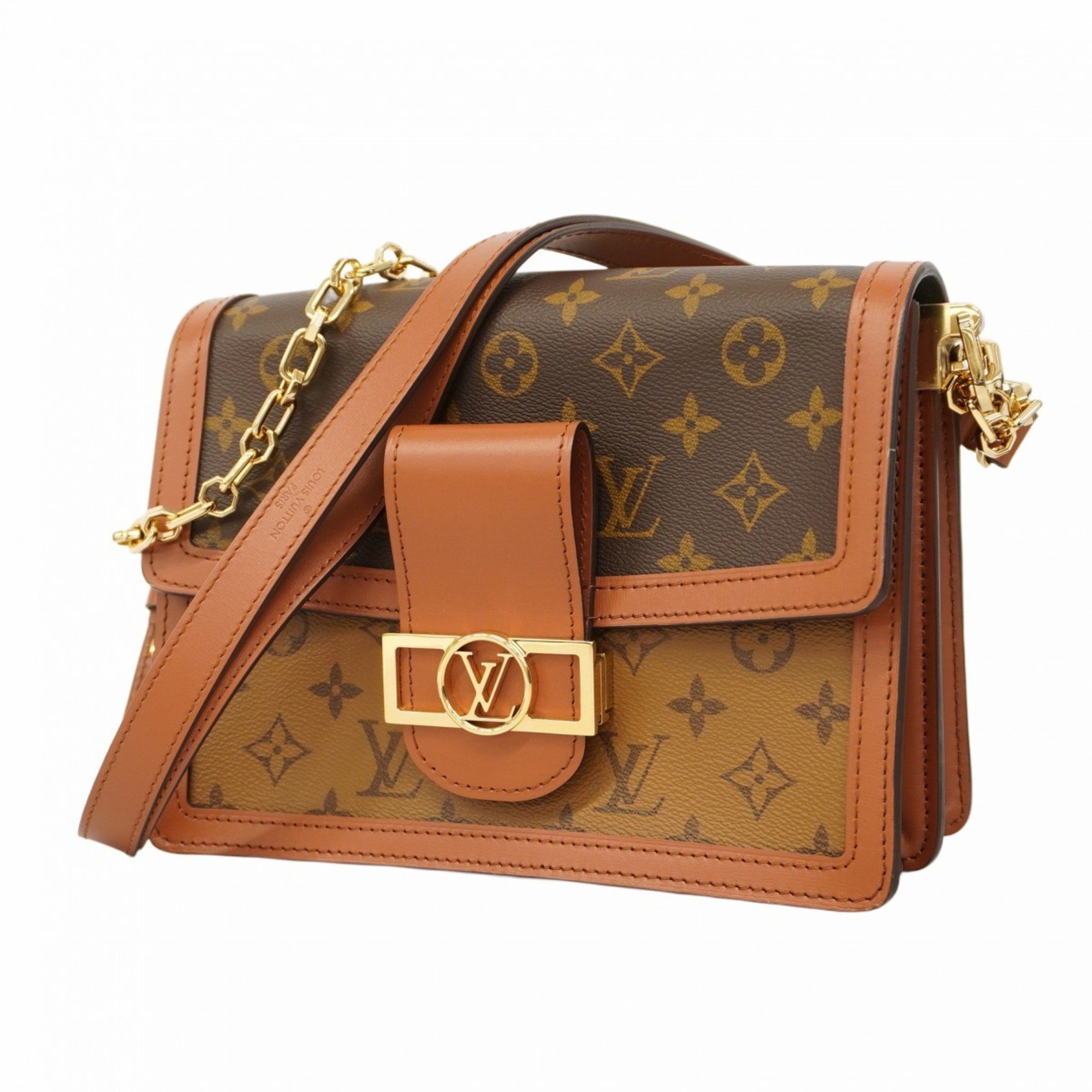 Louis Vuitton Shoulder Bag Monogram Reverse Dauphine MM M45958 Brown Ladies