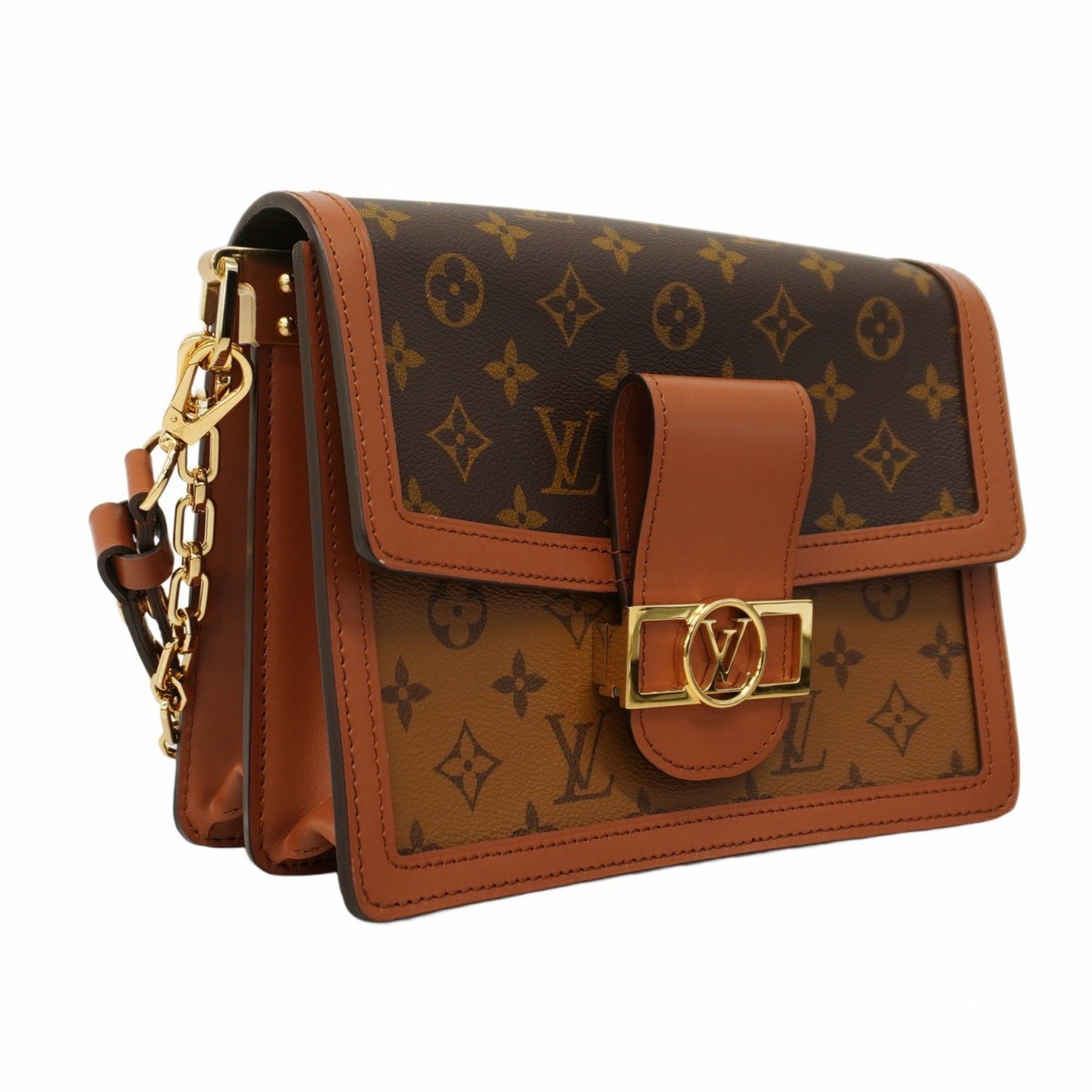 Louis Vuitton Shoulder Bag Monogram Reverse Dauphine MM M45958 Brown Ladies