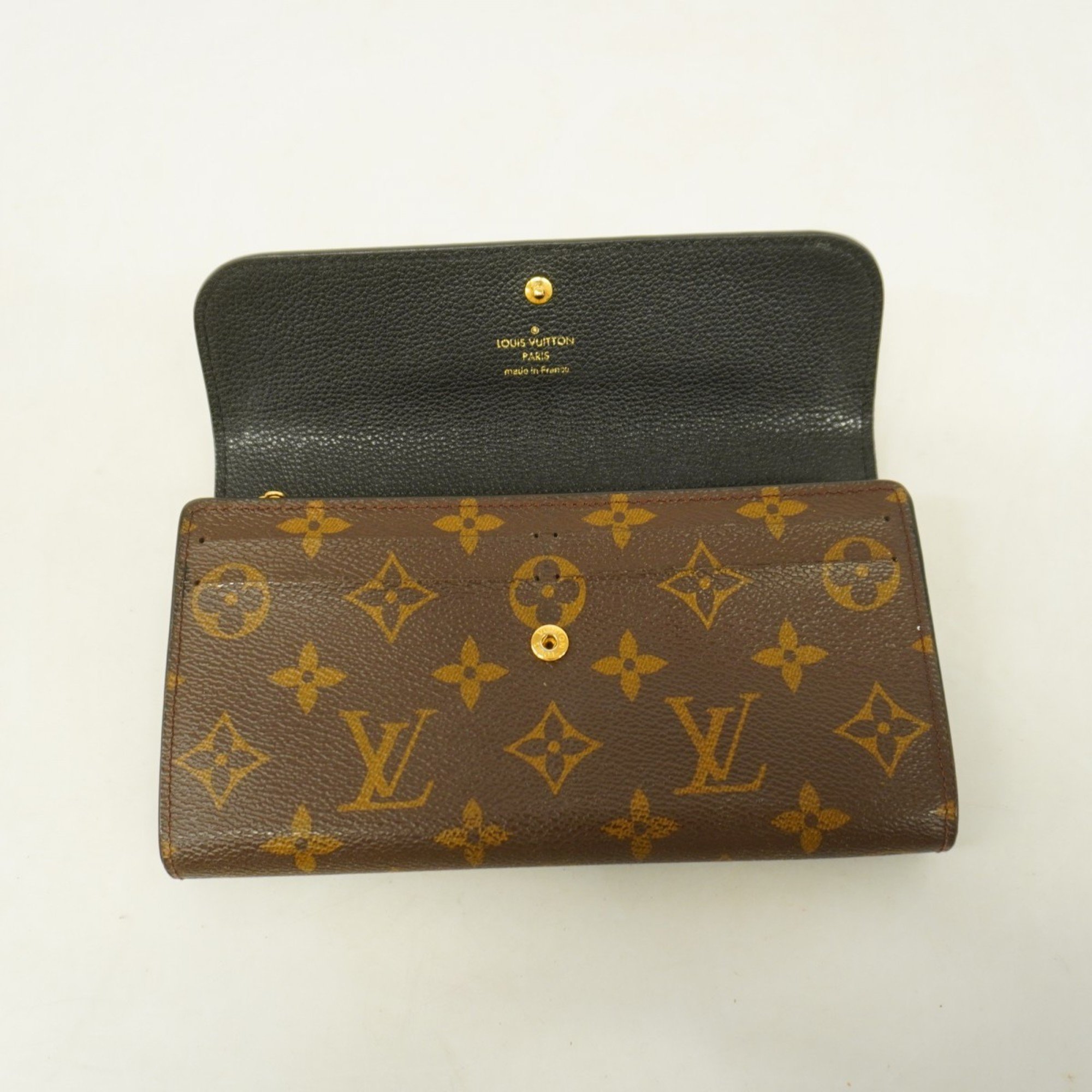 Louis Vuitton Long Wallet Monogram Portefeuille Venus M61835 Brown Noir Ladies